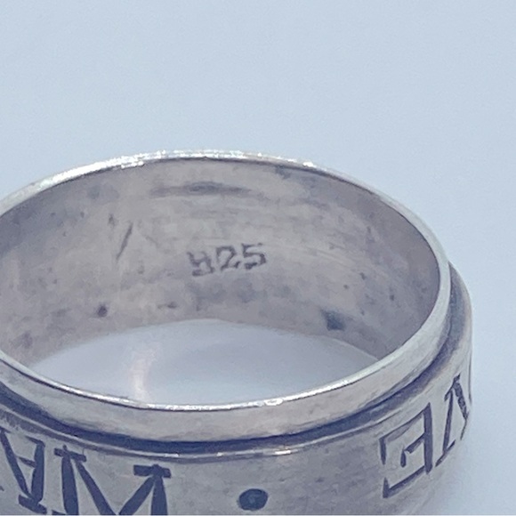 Vtg Sterling Silver ‘ True Love Waits ‘ Rustic Style Engraved Band Sz 7 - Picture 6 of 7